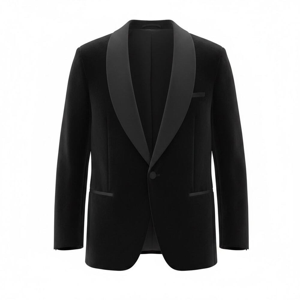 RON TOMSON Italian Velvet NAVY Shawl Lapel Tuxedo Jacket - SZ 38R RT $450